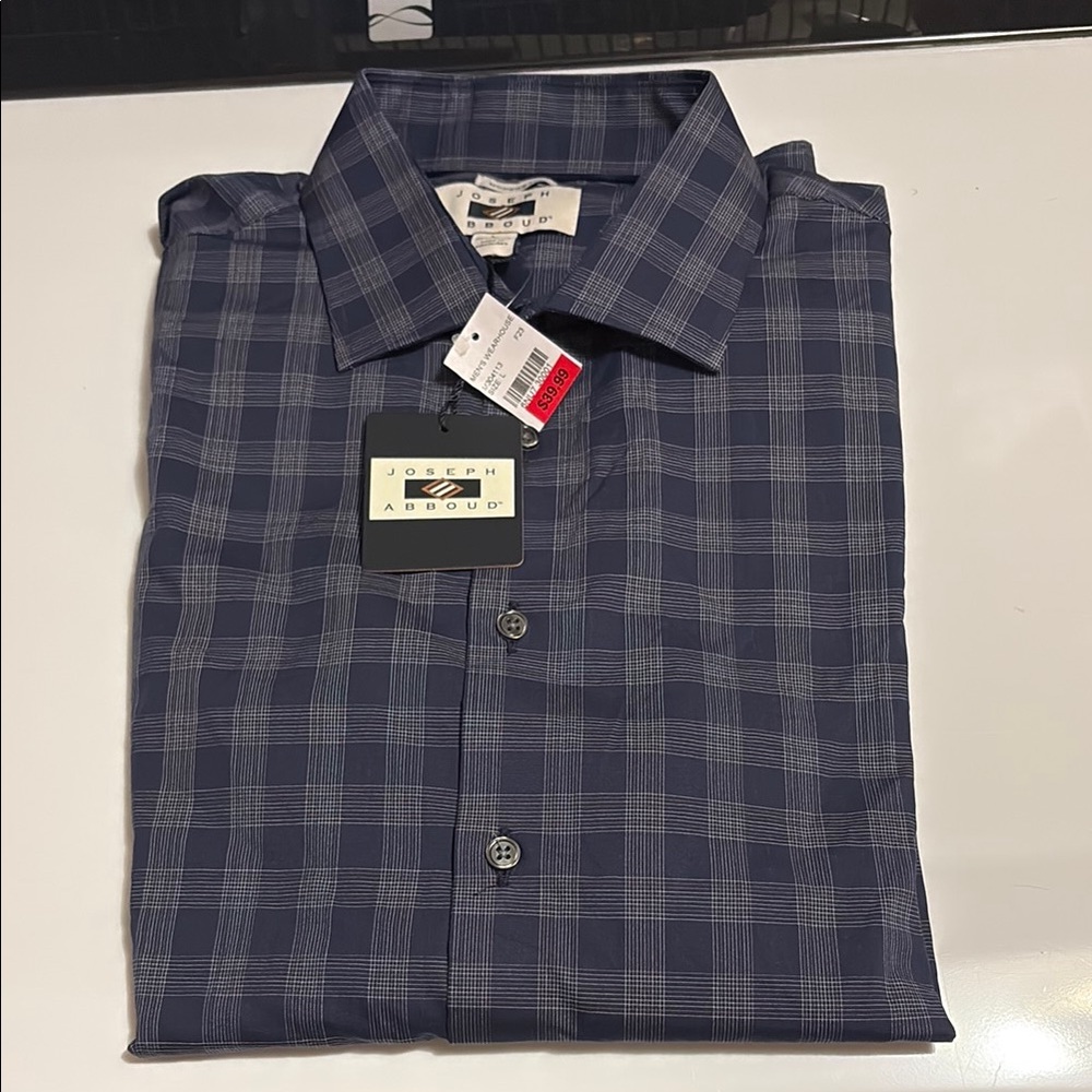 Joseph Abboud Blue Casual Button Down Shirt large new long sleeve